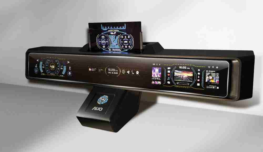 2121非凡Micro LED沉浸式车舱显示方案结合 可卷式、、、可伸缩的Micro LED应用并可呈现不同的质感纹路，，展现人性化设计