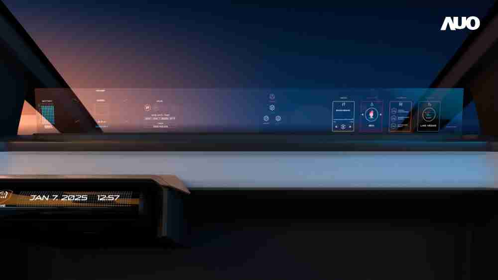 2121非凡无界透明显示接口(Horizon Image Glass)透过车运算方案整合仪表板、、、中控台及副驾显示器，，，，一体式全景呈现，，，提供乘用者清晰的前方视野、、、行车必要信息与娱乐功能